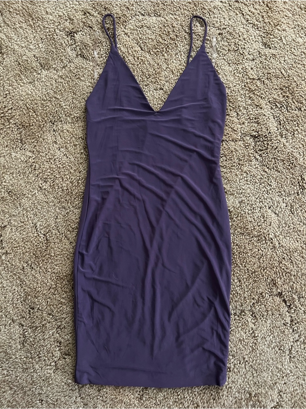 Day&Night Plum Spaghetti-Strap Mini Dress:S
